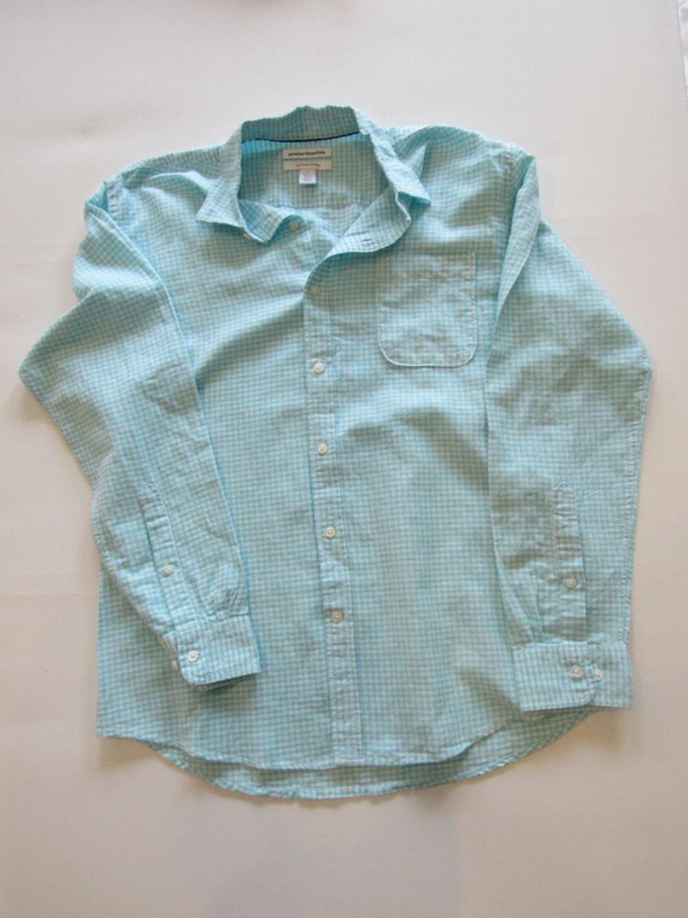 Amazon Basics Blue/White Checked Collared Shirt